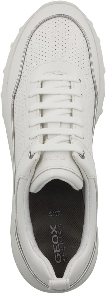 Geox Mädchen D Alleniee Sneaker, 36 EU Off White