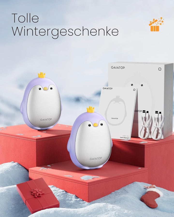 Gaiatop Handwärmer Elektrisch, 2er-Pack 3 Heizmodi Magnetisch Tragbar Taschenwärmer Wiederverwendbar