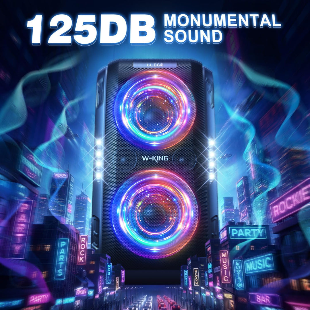 W-KING 250W PEAK Bluetooth Lautsprecher Box Gross, V5.3 Musikbox Lautsprecher Bluetooth Party Boom B