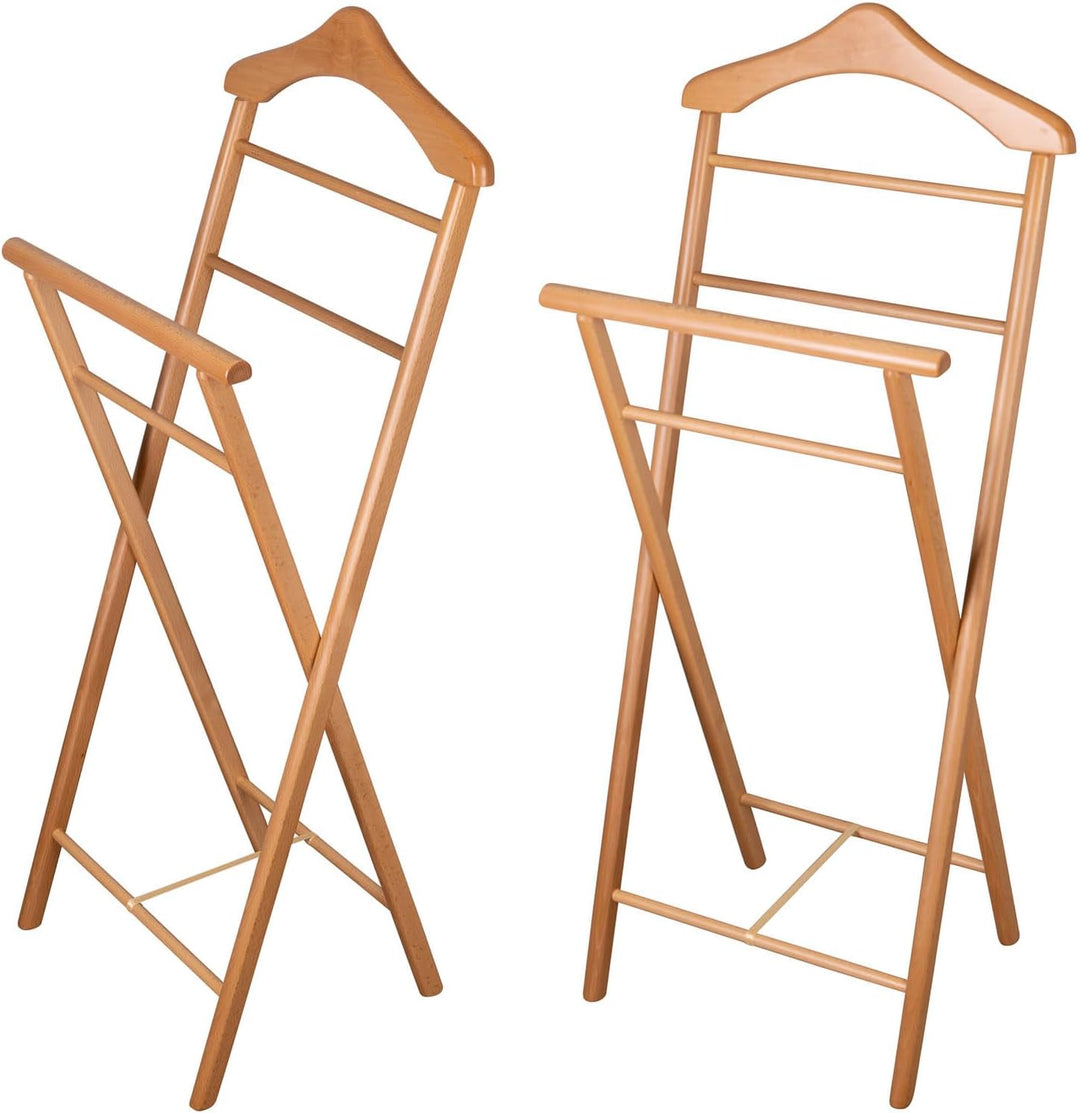 Staboos Herrendiener aus Massivholz – 2er Set fertig montierter Kleiderbutler &amp; Stummer Diener – sta