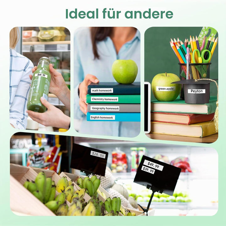 5x MarkField Kompatible für Dymo LetraTag Etikettenband Paper, Kompatible mit Dymo Letratag Papier E