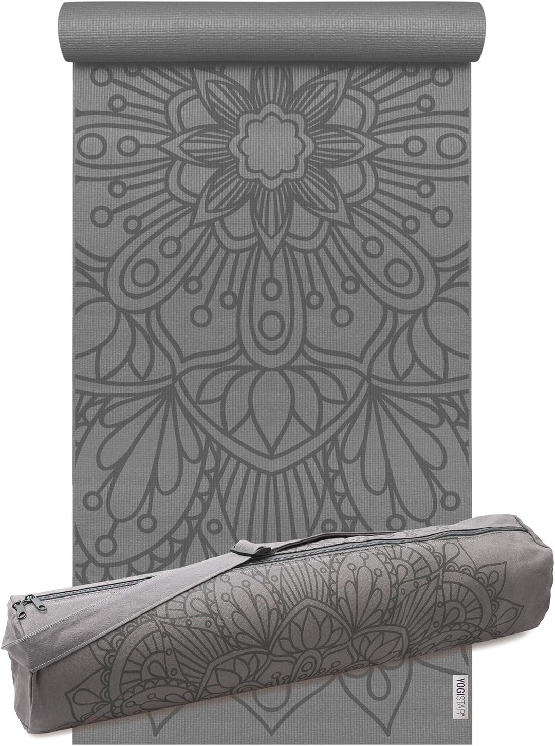 Yoga-Set Starter Edition - Lotus Mandala (yogamatte + Yogatasche) Grau, Grau