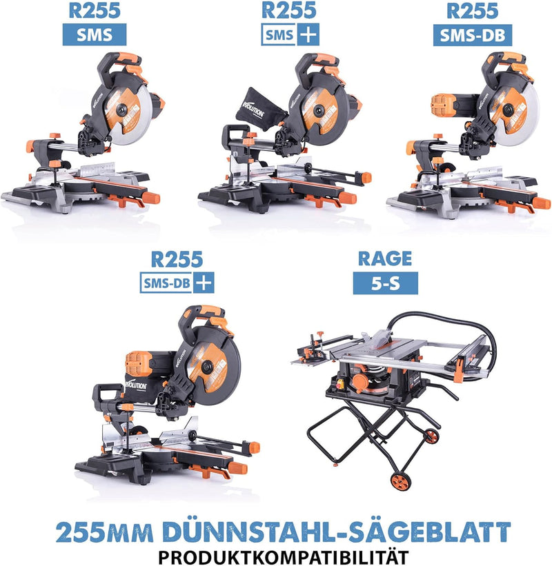 Evolution (T255TCT-70MS) - 255 mm Sägeblatt zum Schneiden von Dünnstahl - Metall-Sägeblatt Hartmetal