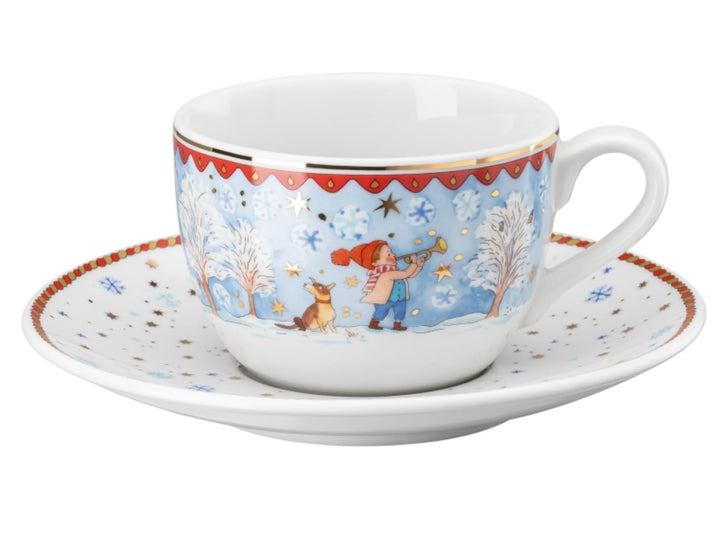 Hutschenreuther 02476-727412-14765 Sammelkollektion 22 Weihnachtsabend Porzellan Cappuccinotasse, 2-