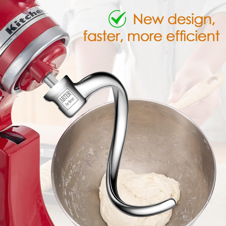 Edelstahl-Spiral-Knethaken, Ersatz für KitchenAid 4,5–5 Qt. Kippkopf-Standmixer. Zubehör kompatibel