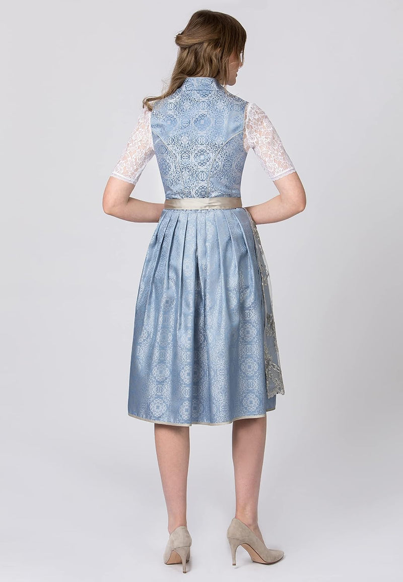 Stockerpoint Damen Dirndl Odina Kleid für besondere Anlässe, Rauchblau