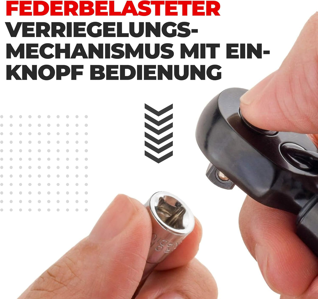 Drehmomentschlüssel Fahrrad & Motorrad 1/4 Zoll Antrieb mit Umschaltknarre und Verlängerung, Messbe