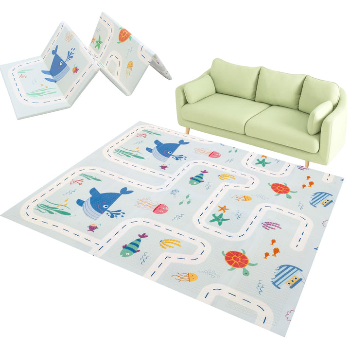 Faltbare Baby-Spielmatte – Extra grosse, wasserdichte Krabbelmatte aus weichem Schaumstoff, rutschfe