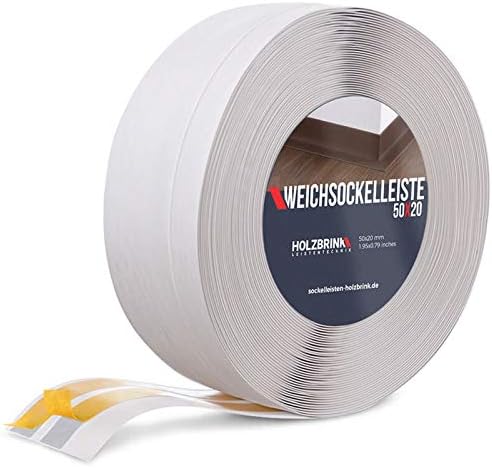 HOLZBRINK Weichsockelleiste selbstklebend BIRKE Knickleiste, 50x20mm, 25 Meter 25m Birke, 25m Birke