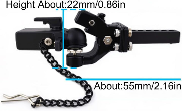 1Set 1:10 RC Crawler Anhängerhaken + Drop Hitch Aufnahme für 1/10 SCX10 90046 90047 Kompatibel mit T