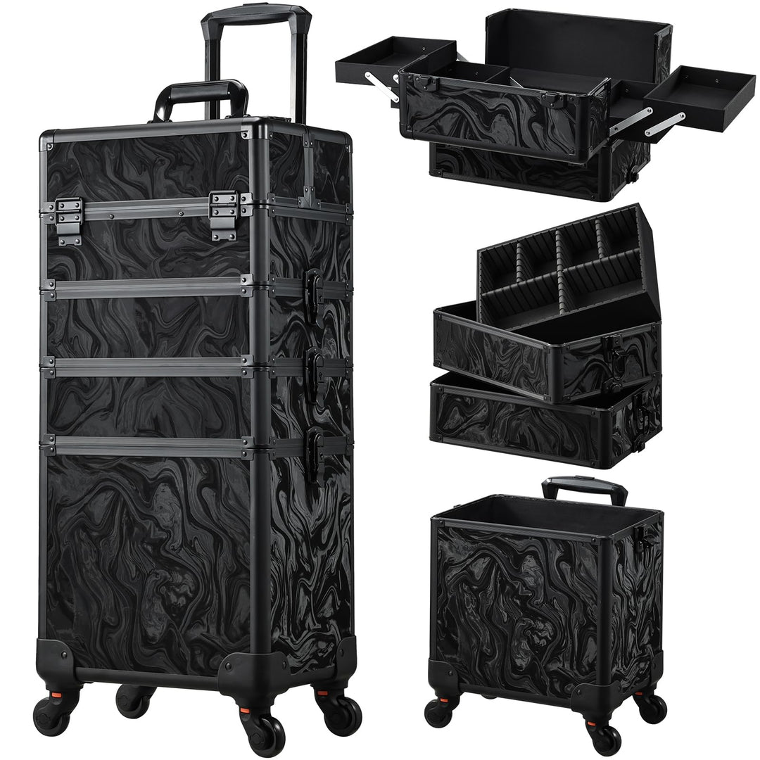 Kosmetikkoffer Trolley 4-in-1 Kosmetikkoffer Gross Kosmetik Trolley Make up Koffer Schminkkoffer mit