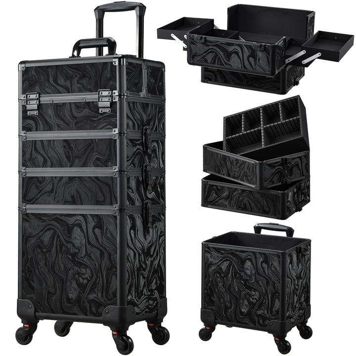 Kosmetikkoffer Trolley 4-in-1 Kosmetikkoffer Gross Kosmetik Trolley Make up Koffer Schminkkoffer mit