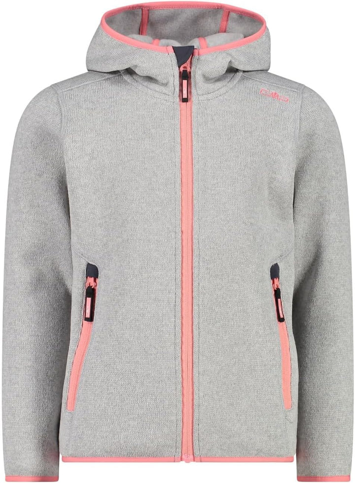 CMP Unisex Kinder Kid G-jacke mit Fester Kapuze fleecejacke, 98 Kreide-Pfirsich