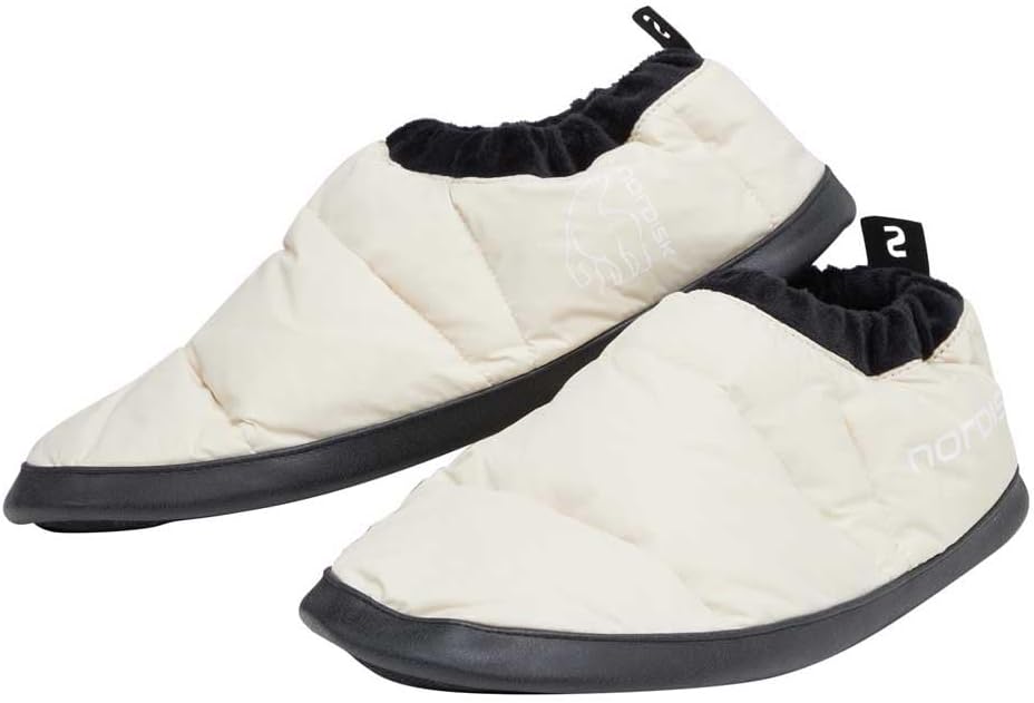 Nordisk Mos Down Shoe Luxus Daunenschuhe Daunen Hüttenschuhe Hausschuhe XS S M L Sandshell S – EU 35