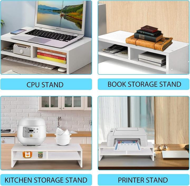 Holz Laptopständer 2-stufiger Laptopständer & Monitorständer mit Ablagefach, ergonomische Monitorerh