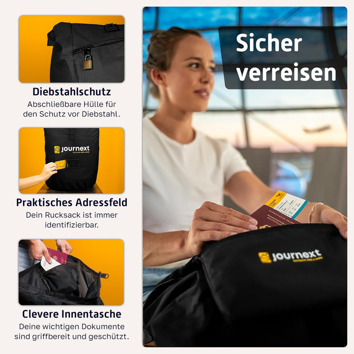 Journext 2 in 1 Rucksack Schutzhülle & Regenschutz/Flight Cover Rucksack/Rucksack Schutzhülle Flugze
