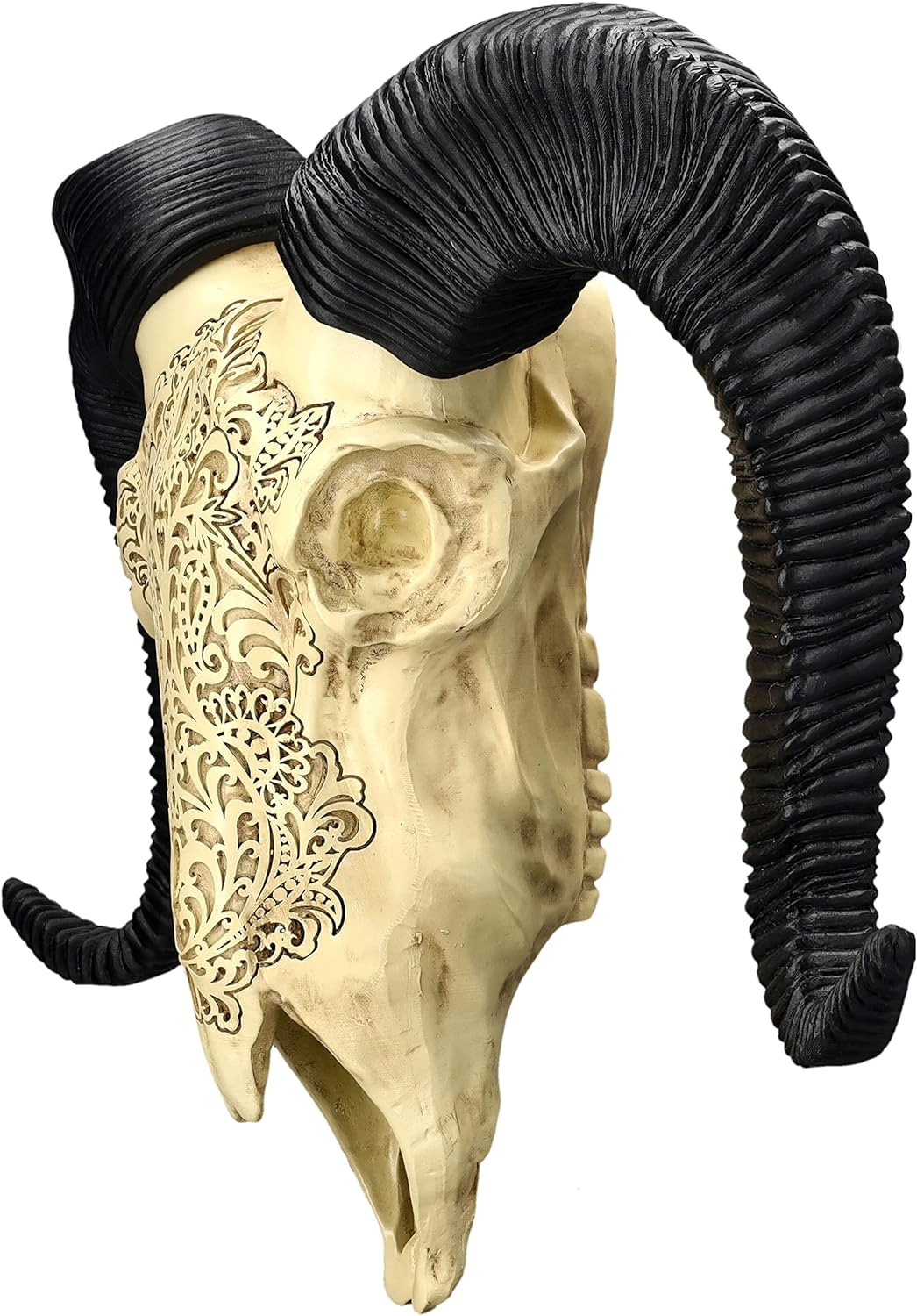 Pacific Giftware Wandrelief Widderschädel gross 49 cm | Western Deko Totenschädel Wand Trophäe Stier