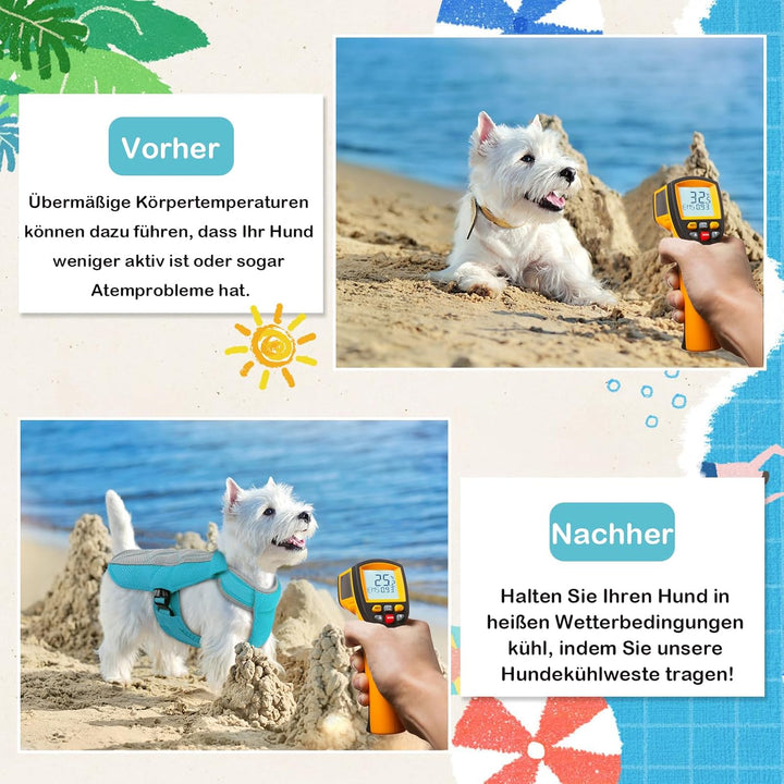 Kühlweste für Hunde, Kühlweste Hund mit D-Ringe Sommer Kühlmantel für Hunde Kühlgeschirr Atmungsakti