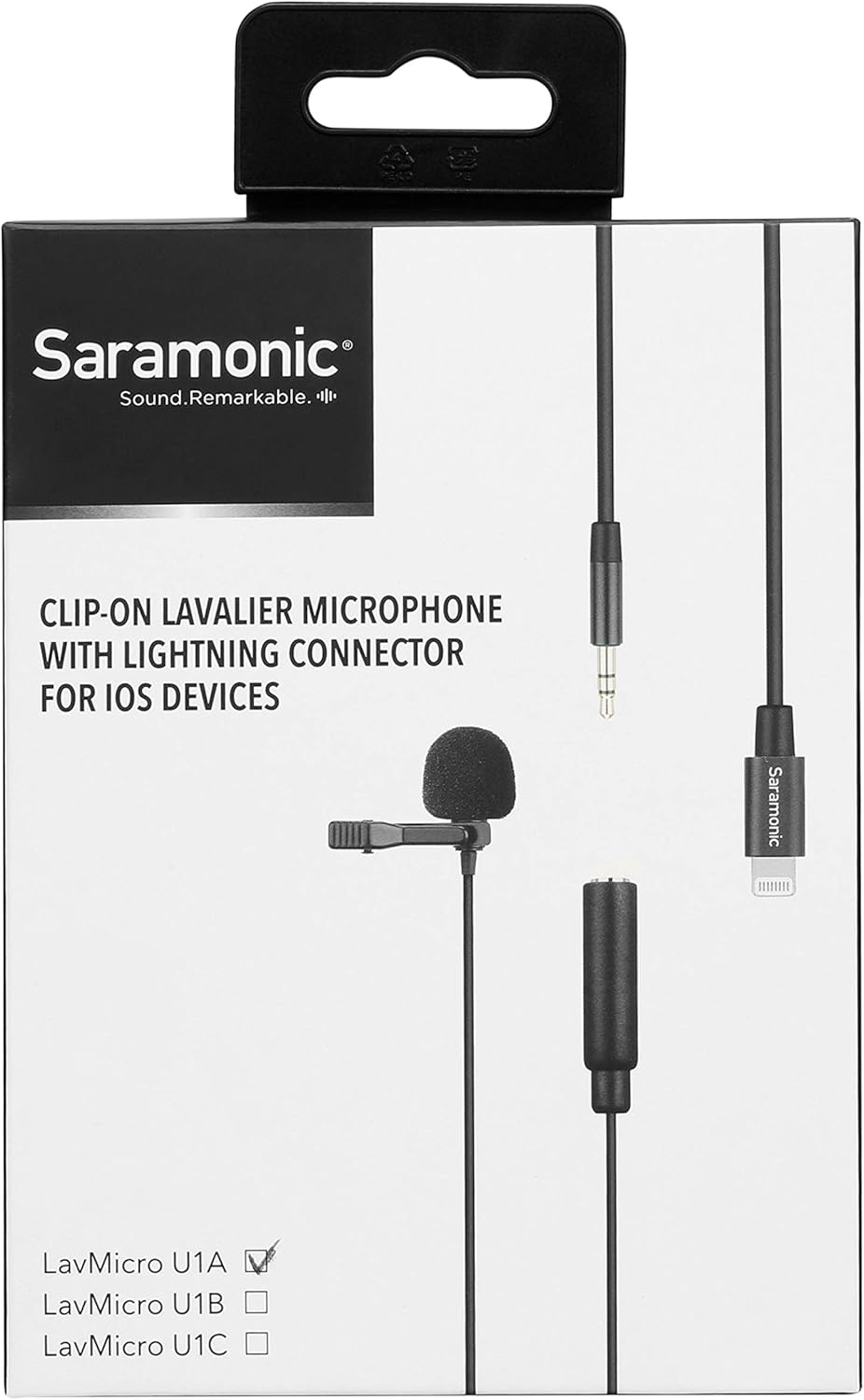 Saramonic Lavalier-Mikrofon mit Lightning für Apple iPhone oder iPad mit integriertem 2 m Kabel (Lav