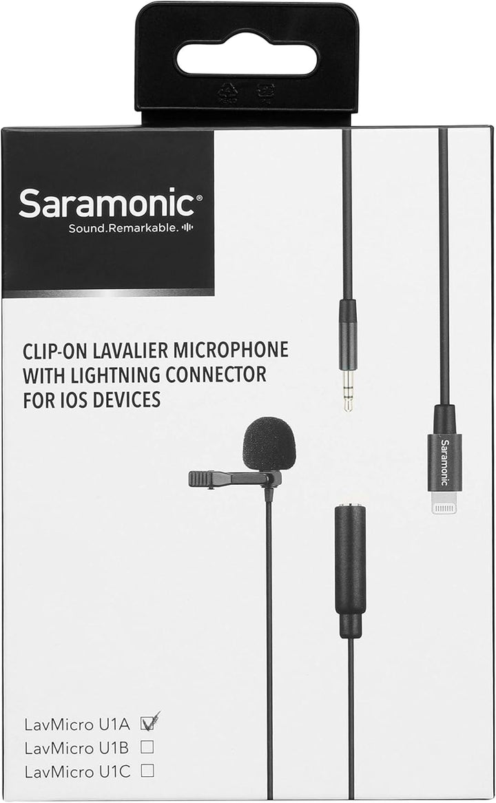 Saramonic Lavalier-Mikrofon mit Lightning für Apple iPhone oder iPad mit integriertem 2 m Kabel (Lav