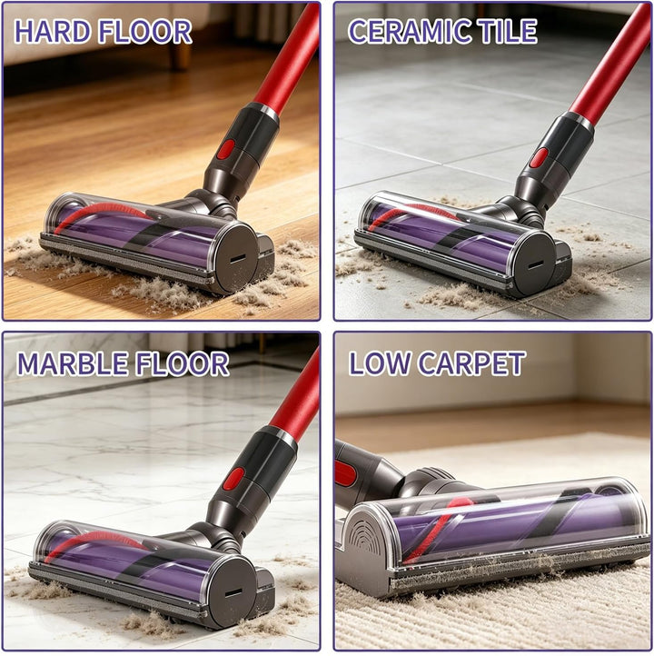 KENVOR Bürste kompatibel mit Dyson V7 V8 V10 V11 V15 Gen5 mit Gummibeschichteten Rädern für Kurzflor