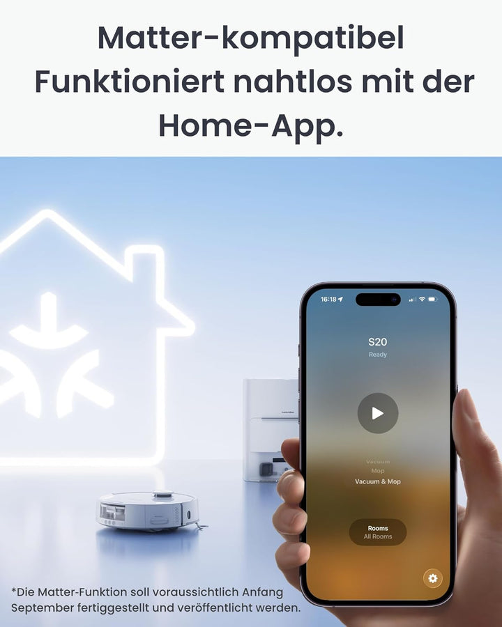 SwitchBot S20 Saugroboter Roboter -10.000 Pa Starke Saugleistung, AI Hindernisvermeidung, Automatisc