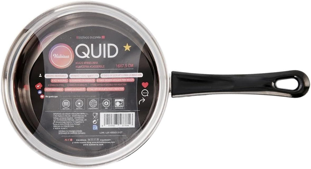 Quid Habitat Kochtopf, Edelstahl, 16 x 7,5 cm, 130 cl