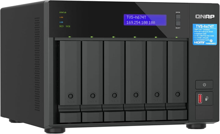QNAP TVS-H674T-I5-32G 6 Bay I5 6C 32GB SO DIMM DDR4 2X 2.5GBE, TVS-H674T-I5-32G