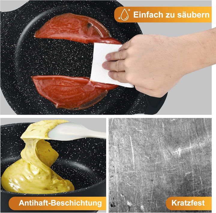 Scheffler Tajine Topf - Marokkanische Tagine 28cm Antihaftbeschichtung aus Aluminium mit kegelförmig
