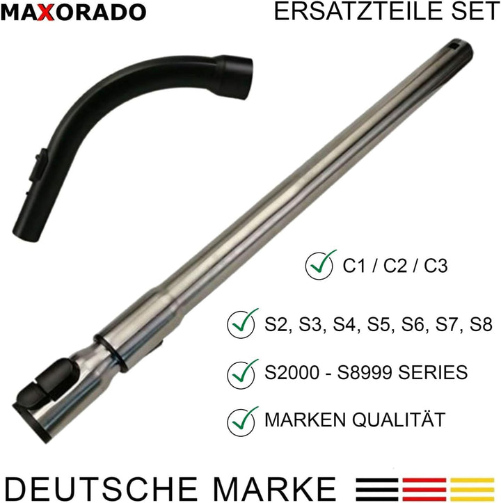 Teleskoprohr mit Einrastfunktion + Handgriff Griff passend für Miele S5211 S5210 S5 comfort S512 S51