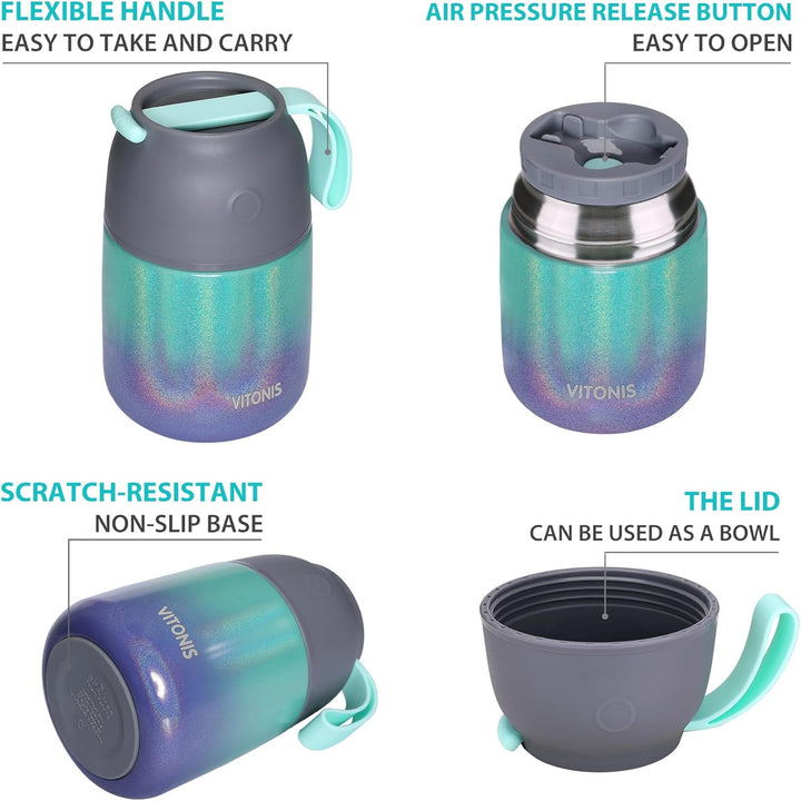 LOGEEYAR Thermobehälter für Essen 500ml Edelstahl Isolierbehälter für warme Speissen, Babynahrung, S