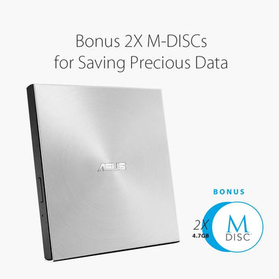 Asus ZenDrive U7M externer DVD-Brenner (für Apple MacBook & Windows PCs/Notebooks, inkl. 2x M-Disk R