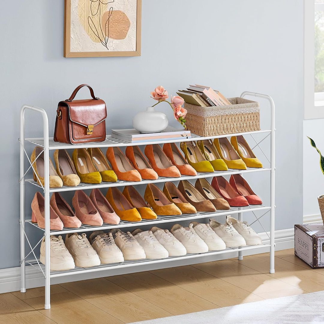 Hoctieon Schuhregal im Netz-Stil mit 4 Ebenen, Schuhregal für den Eingangsbereich, Schuhaufbewahrung
