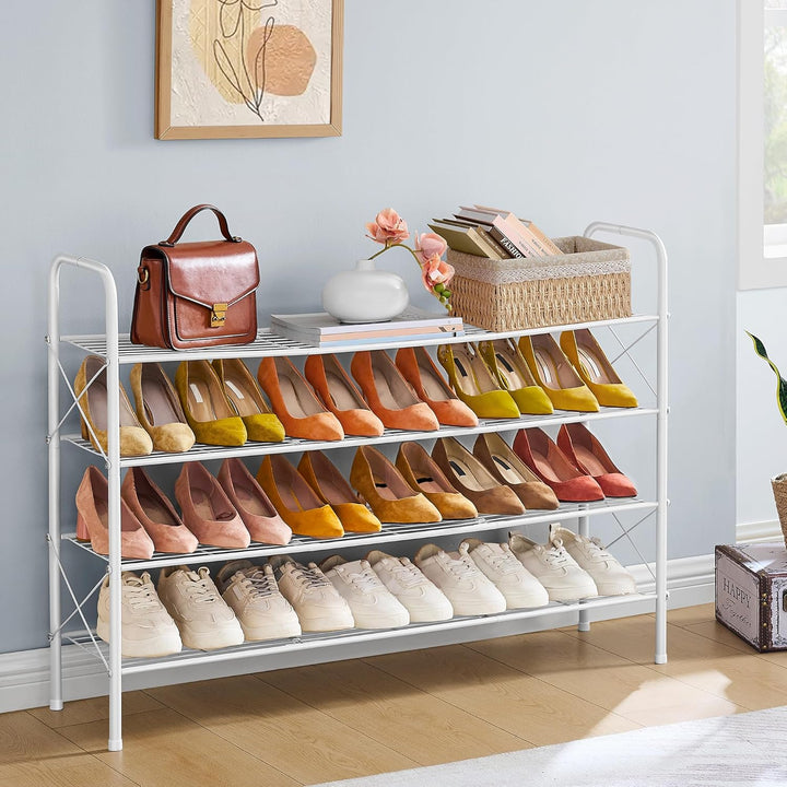Hoctieon Schuhregal im Netz-Stil mit 4 Ebenen, Schuhregal für den Eingangsbereich, Schuhaufbewahrung