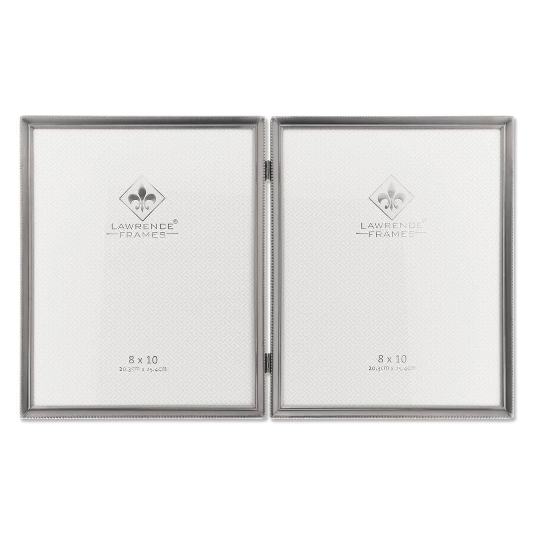 Lawrence Frames Doppel-Bilderrahmen, 20,3 x 25,4 cm, Antik-Zinn-Design zinnfarben 8x10 Double, zinnf