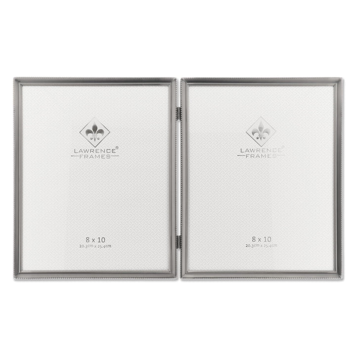 Lawrence Frames Doppel-Bilderrahmen, 20,3 x 25,4 cm, Antik-Zinn-Design zinnfarben 8x10 Double, zinnf