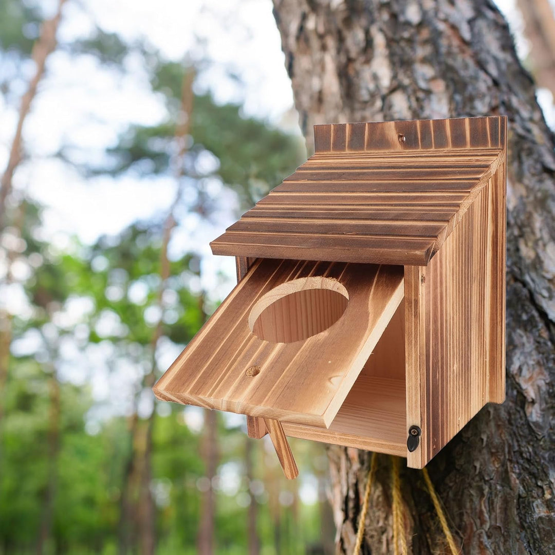 Holz-Vogelhaus, Eulenhaus für den Aussenbereich, Vielseitig Montierbare Vogelhäuschen für den Aussen