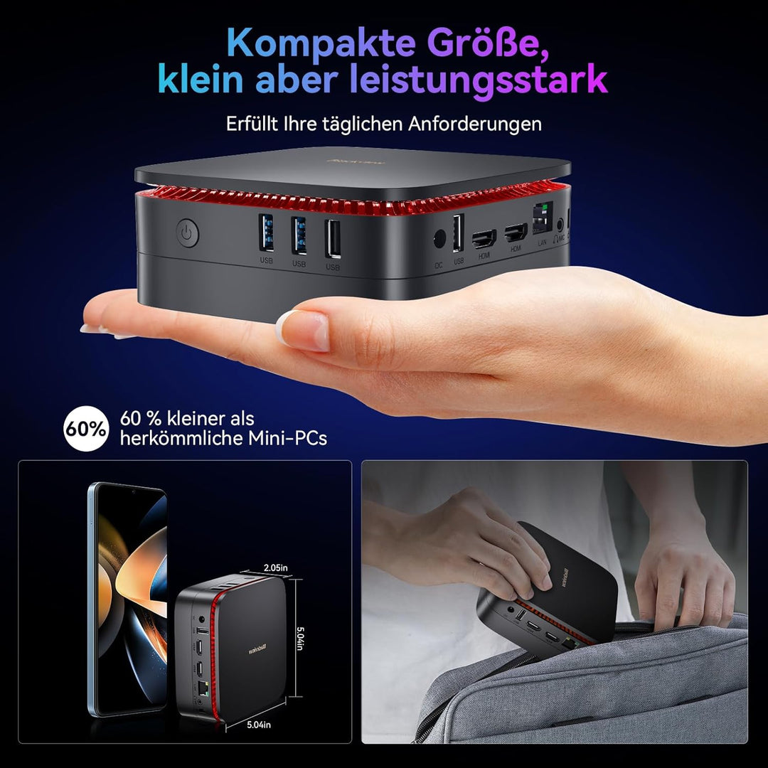 Blackview MP60 N150 MINI PC 2025 New Intel Twin Lake N150 (Beats N97/N95, bis zu 3.60 GHz), 16GB RAM