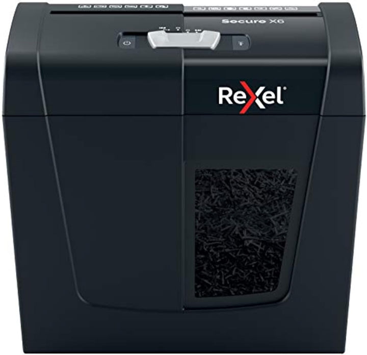 Rexel Aktenvernichter Secure X6, Partikelschnitt, 7-6 Blatt A4 (70-80 g/m²) Kapazität, Sicherheitsst