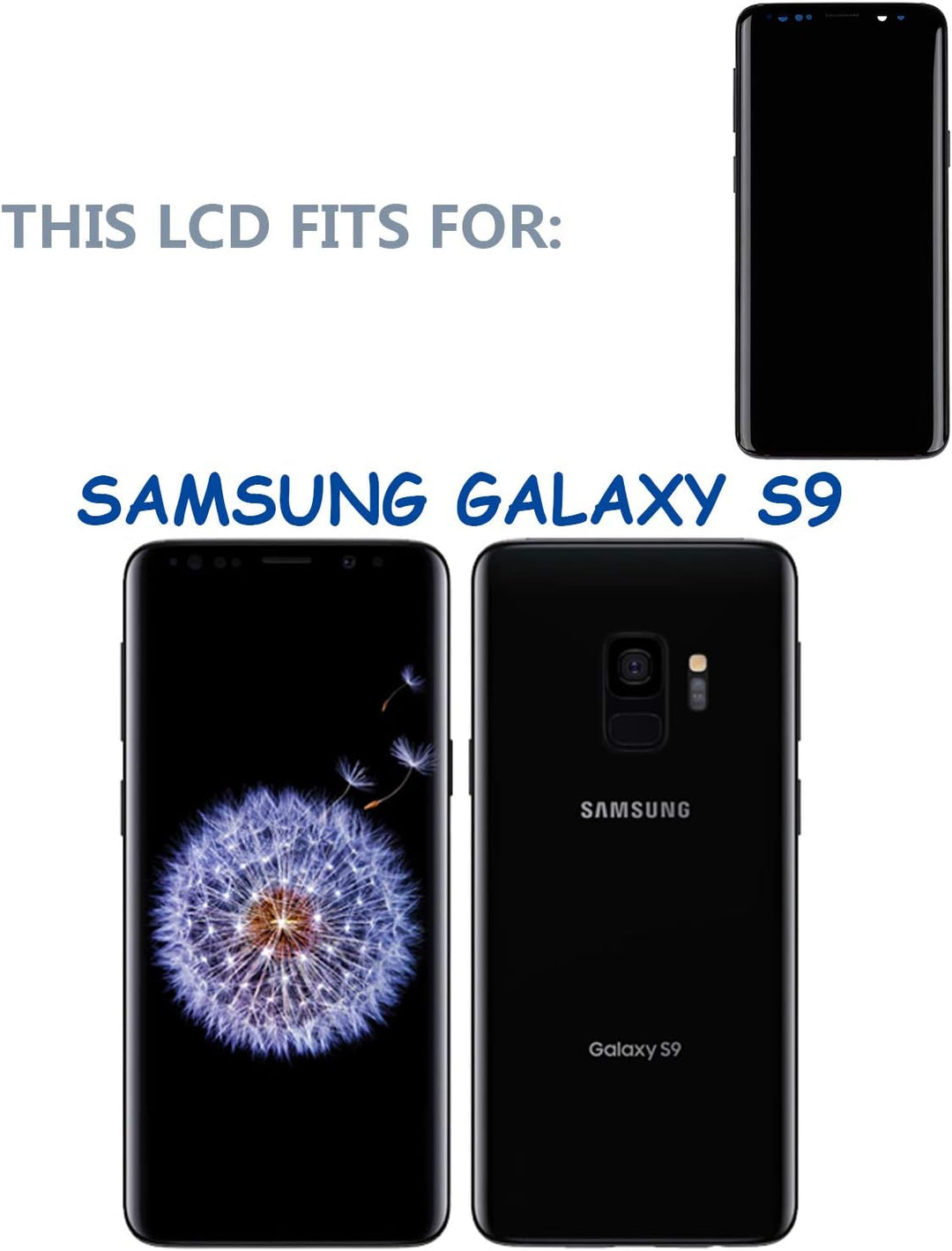 SWARK AM-OLED Kompatibel mit Samsung Galaxy S9 SM-G960 (Schwarz mit Rahmen) LCD Touch Screen Replace