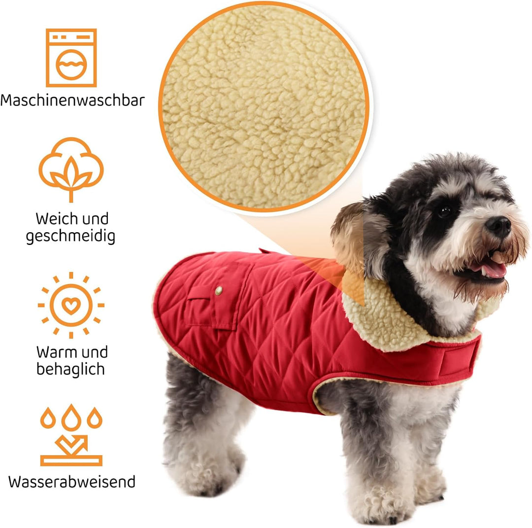 Queenmore Hundemantel Winter Mittelgrosse Hunde Warme Wintermantel Hund Fleece Hundejacke Wasserdich