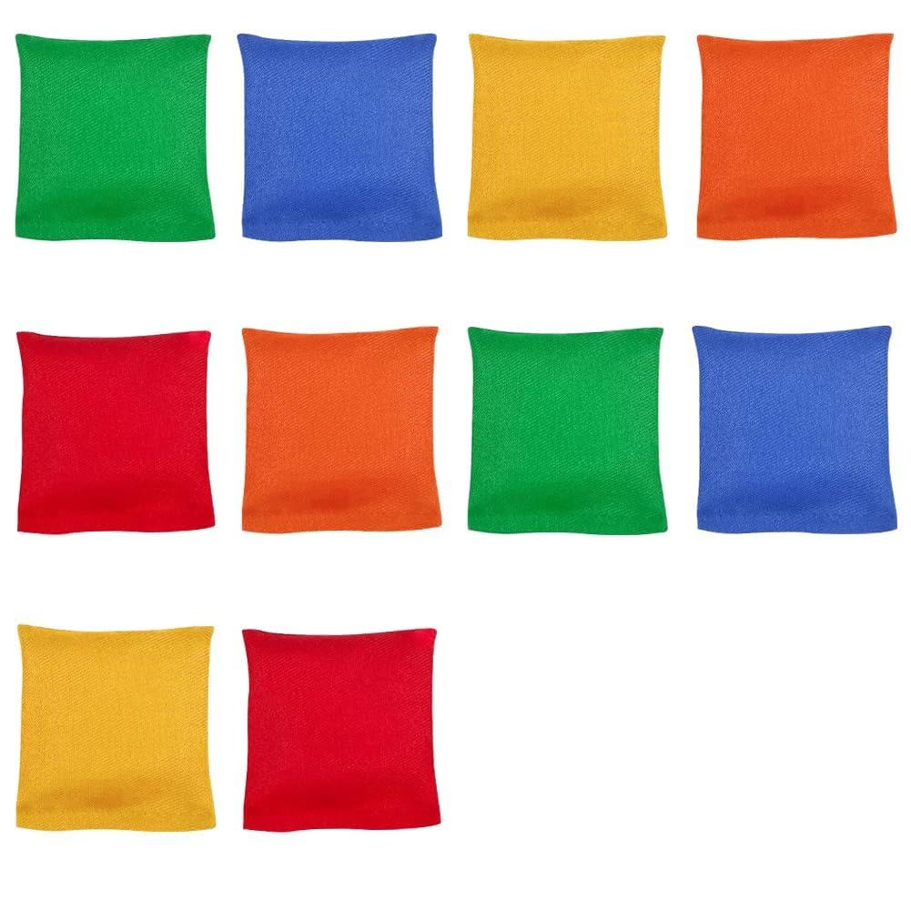 Yuragim Cornhole Säckchen, 10 Stück 8 x 8cm Sitzsäcke Werfen Bunte Sandsäckchen Wurfsäckchen für Cor