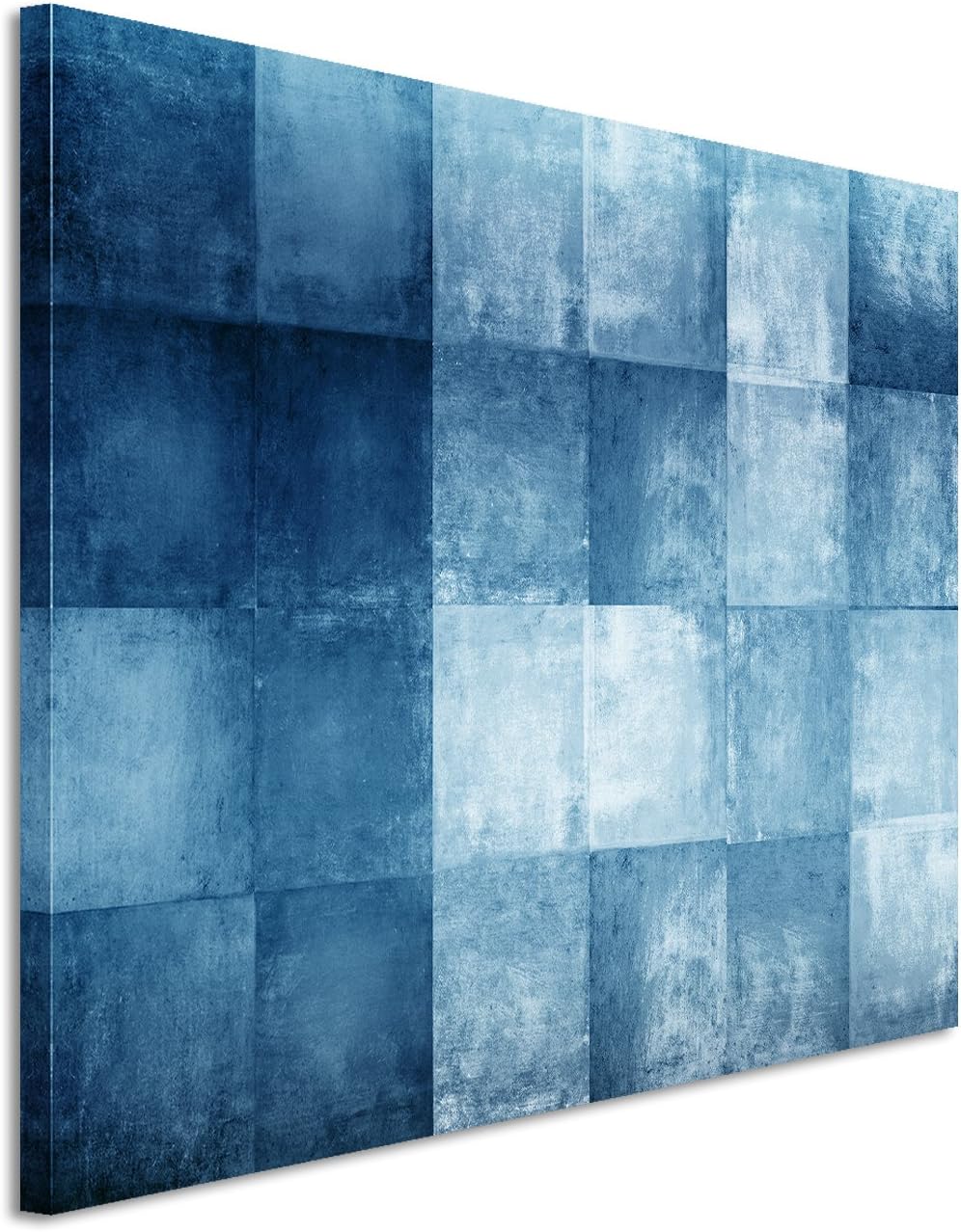 Sinus Art 120x80cm Wandbild – Farbe Blau Petrol - Leinwandbild auf Keilrahmen in Bester Qualität - A