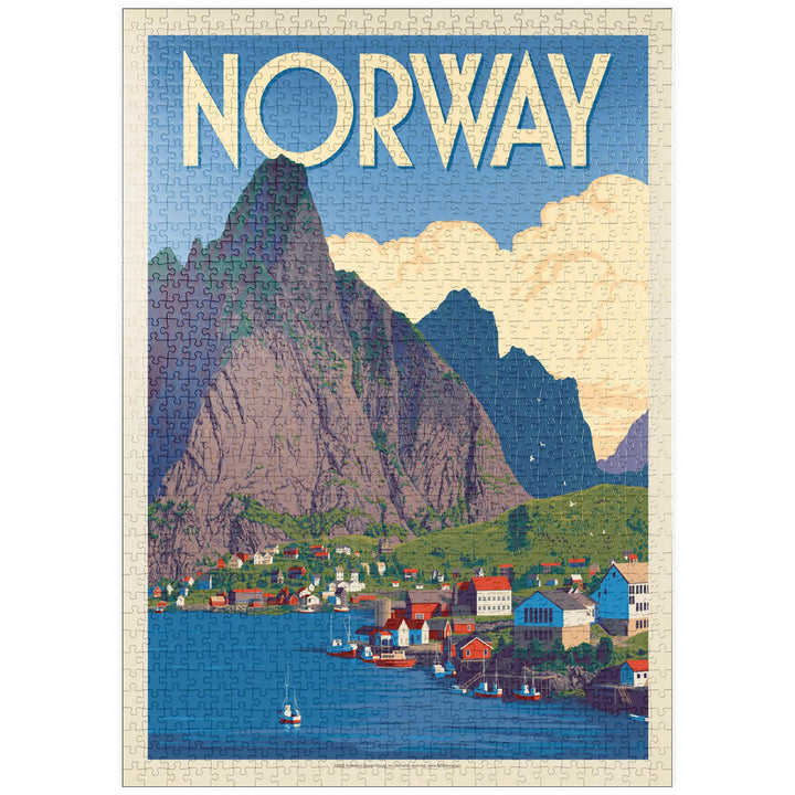 Norwegen: Das Land der Fjorde, Vintage Poster - Premium 1000 Teile Puzzle - MyPuzzle Sonderkollektio
