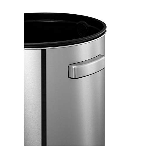 PROREGAL Stilvoller offener Abfallsammler aus gebürstetem Edelstahl | 60 Liter, HxØ 68,5x40,5cm | Si