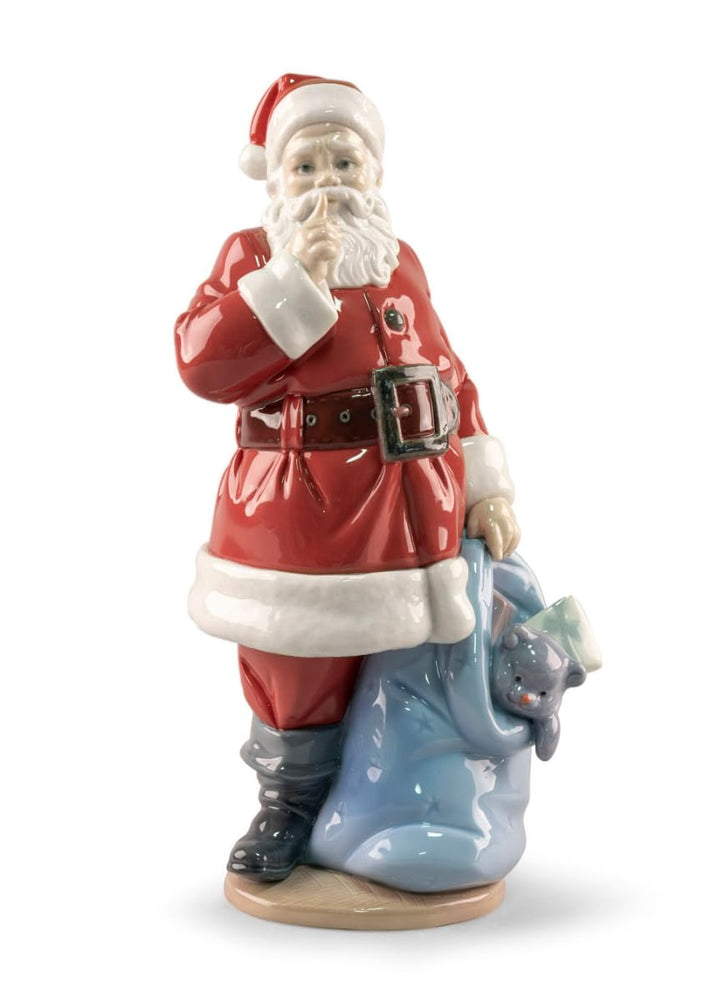 LLADRÓ Figur Weihnachtsmann ist gekommen, Figur Weihnachtsmann aus Porzellan.