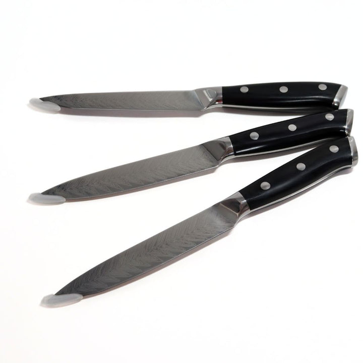 Lacers PurpleLine Messer Set 3-teilig – Allzweckmesser 5" aus rostfreiem Edelstahl 7Cr17 – Küchenmes