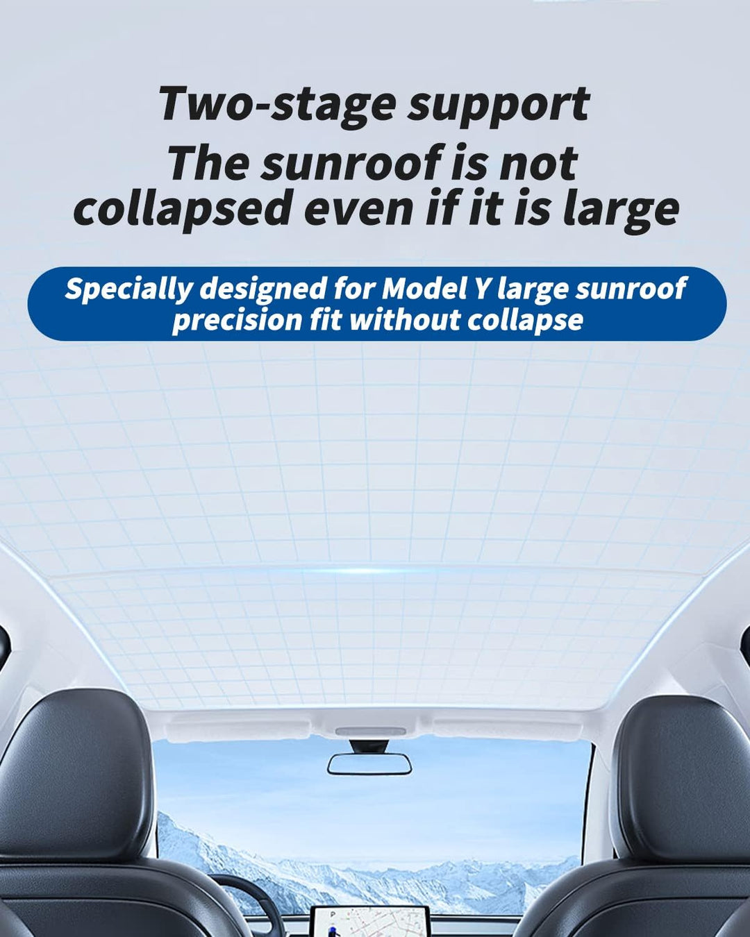 KKTR-CAR für Tesla Model Y Sonnenblende Glasdach Zubehör Dach hinten Sonnenblende Kompatibel für Tes