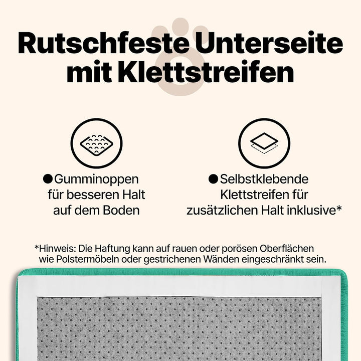 Kratzmatte für Katzen – Hochwertiger Kratzteppich aus Sisal mit Meowtivation-Pfoten, natürliche Krat