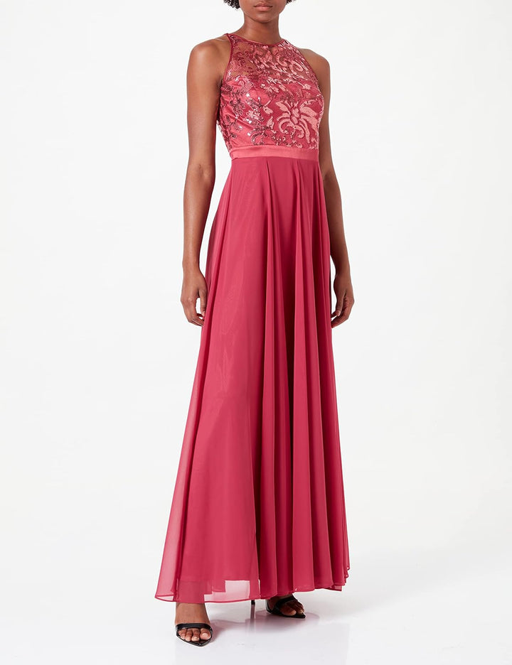 Vera Mont Damen Partykleid 44 Rot (Light Cranberry 4288), 44 Rot (Light Cranberry 4288)